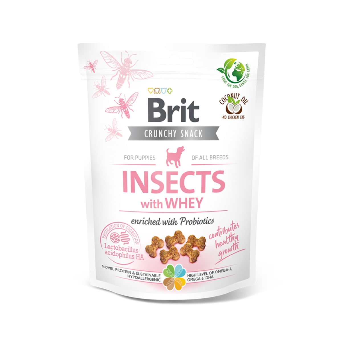 BRIT Care Crunchy Cracker, Insecte și Zer cu Probiotice, recompense fără cereale câini junior, 200g - poza 2