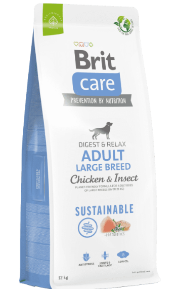 Brit Care Dog Sustainable Adult Large Breed Pui si Insecte - 3-kg