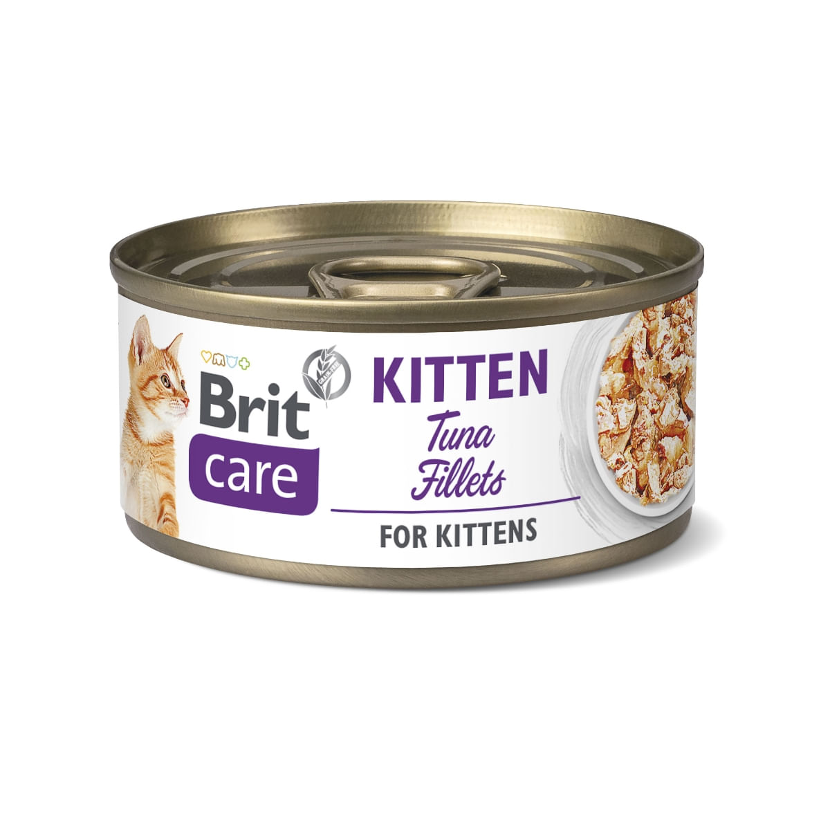 BRIT Care Fillets Kitten, Ton, conservă hrană umedă conținut redus cereale pisici junior, (în suc propriu), 70g - poza 2