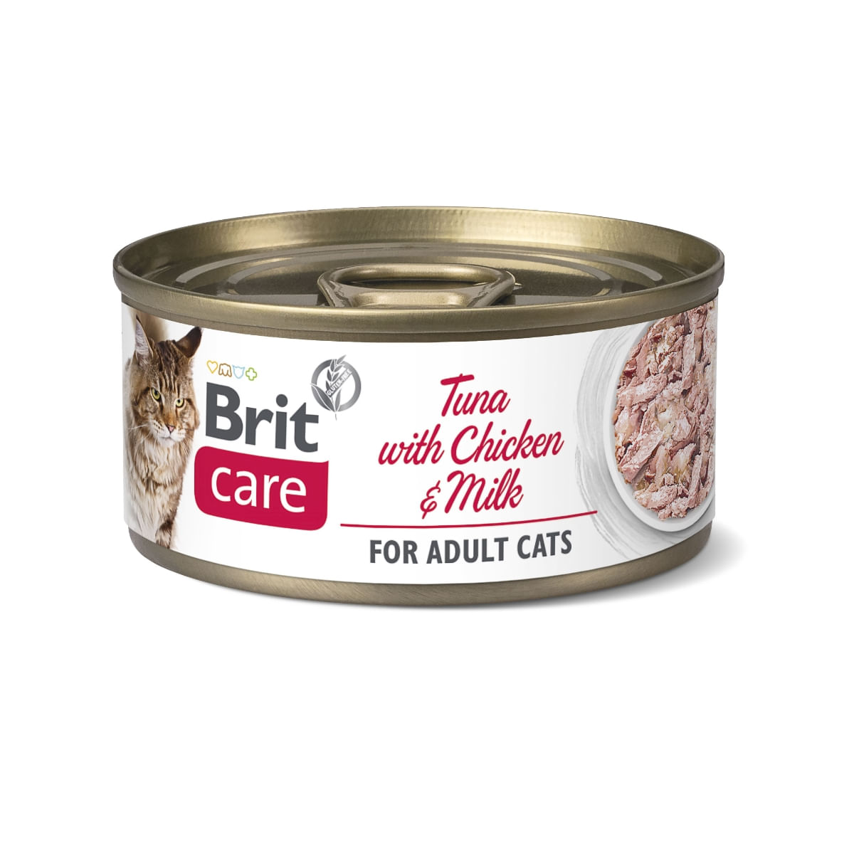 BRIT Care Fillets, Ton și Pui cu Lapte, conservă hrană umedă conținut redus cereale pisici, (în suc propriu), 70g - poza 1