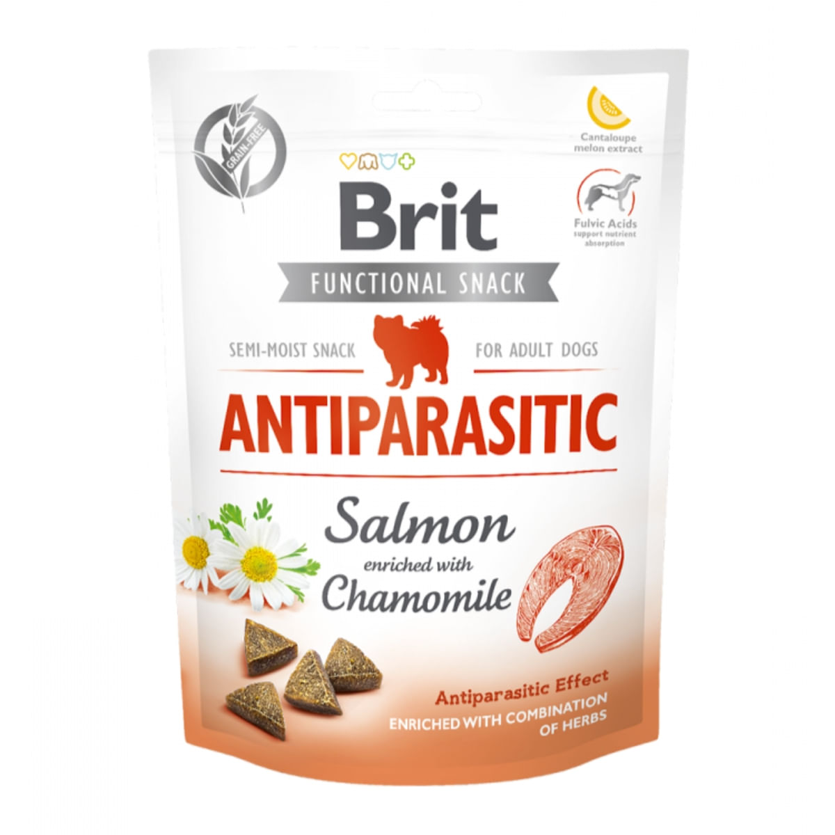 BRIT Care Functional Snack Antiparasitic, Somon cu Mușețel, recompense funționale fără cereale câini, antiparazitar, 150g - poza 2