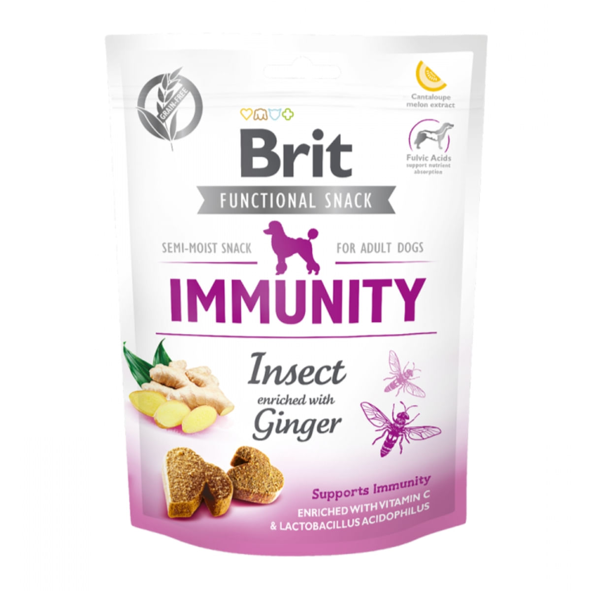 BRIT Care Functional Snack Immunity, Insecte cu Ghimbir, recompense funționale fără cereale câini, imunitate, 150g - poza 2