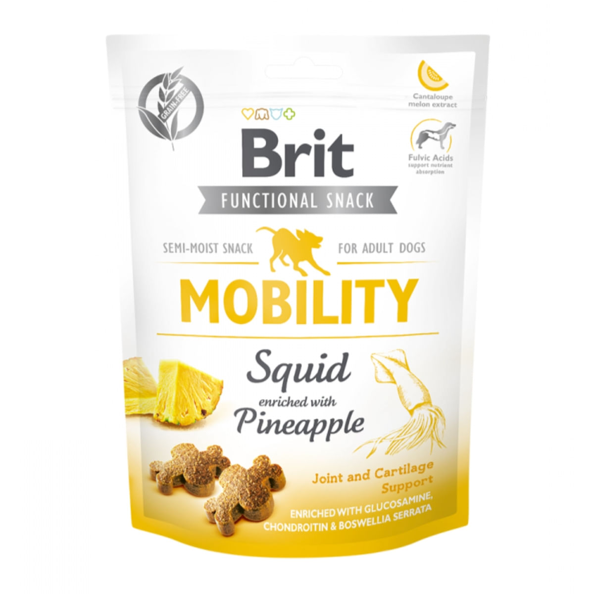 BRIT Care Functional Snack Mobility, Calamar cu Ananas, recompense funționale fără cereale câini, sensibilitati articulare, 150g - poza 1