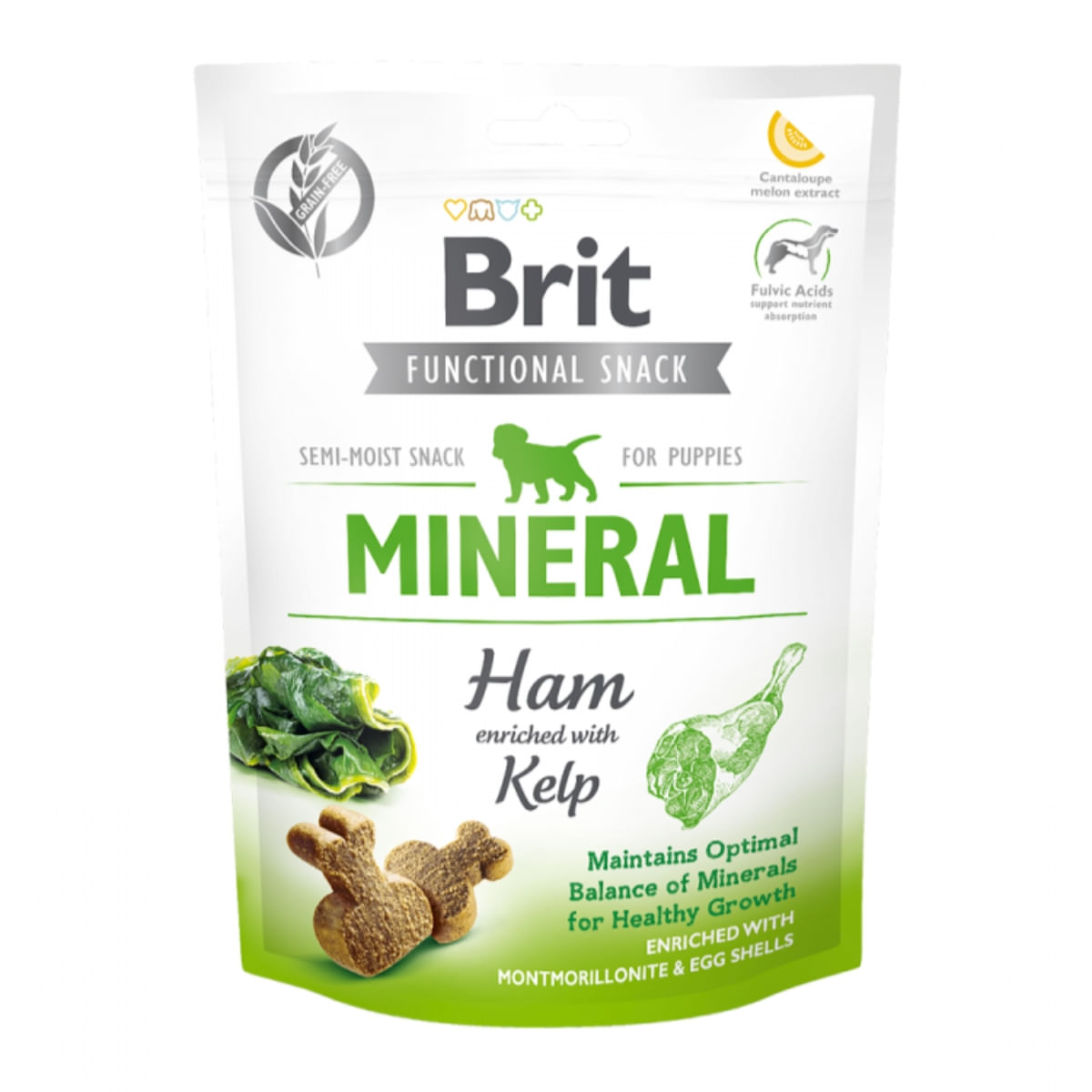 BRIT Care Functional Snack Puppy Mineral, Șuncă cu Kelp, recompense funționale fără cereale câini junior, minerale, 150g - poza 2