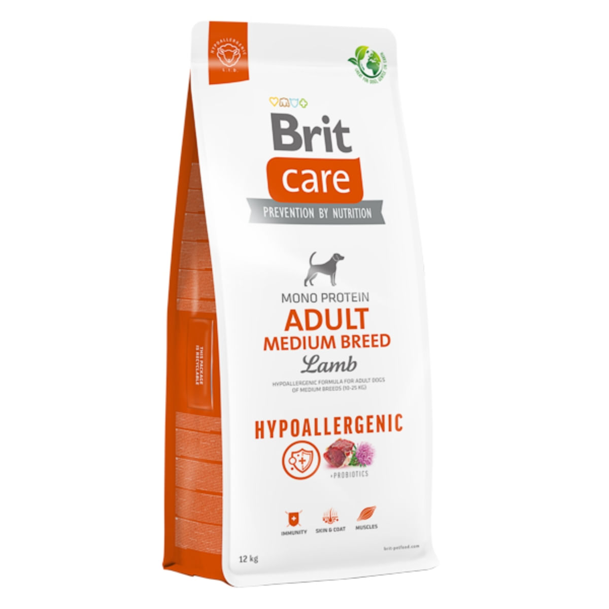 BRIT Care Hypoallergenic, M, Miel, hrană uscată monoproteică câini, sistem imunitar & alergii BRIT Care Hypoallergenic Adult Medium Breed, M, Miel, hrană uscată monoproteică câini, sistem imunitar & alergii, 12kg - poza 2