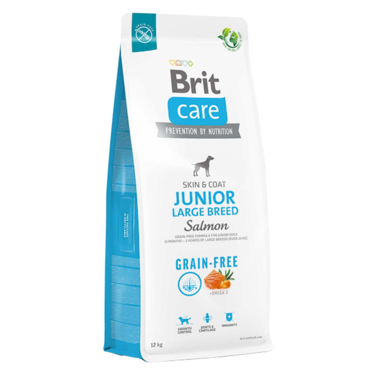 BRIT Care, L-XL, Somon, hrană uscată fără cereale câini junior, piele & blană BRIT Care Grain-Free Junior Large Breed, L-XL, Somon, hrană uscată fără cereale câini junior, piele & blană, 12kg - poza 1
