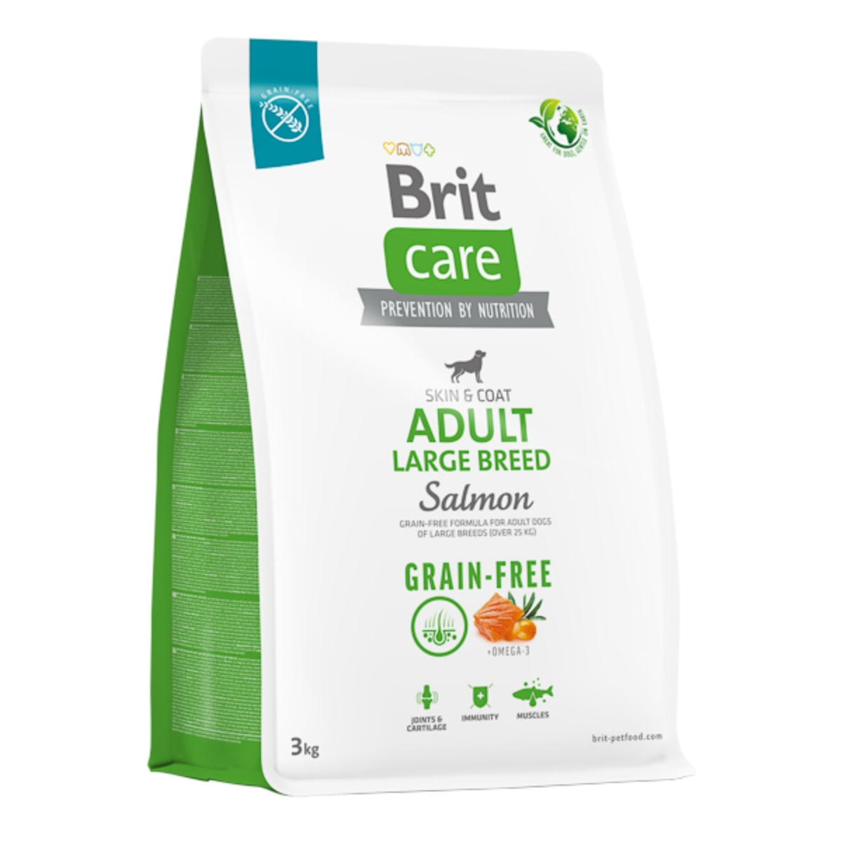 BRIT Care, L-XL, Somon, hrană uscată fără cereale câini, piele & blană BRIT Care Grain-Free Adult Large Breed, L-XL, Somon, hrană uscată fără cereale câini, piele & blană, 3kg - poza 1