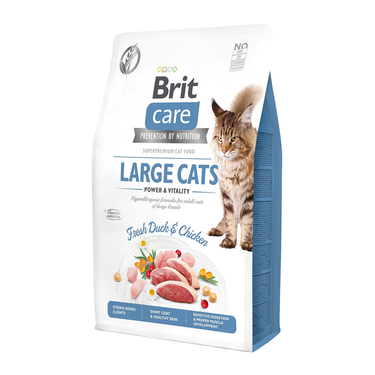 BRIT Care Large Cats Power & Vitality L-XL, Rață și Pui, hrană uscată fără cereale pisici, 7kg - poza 2