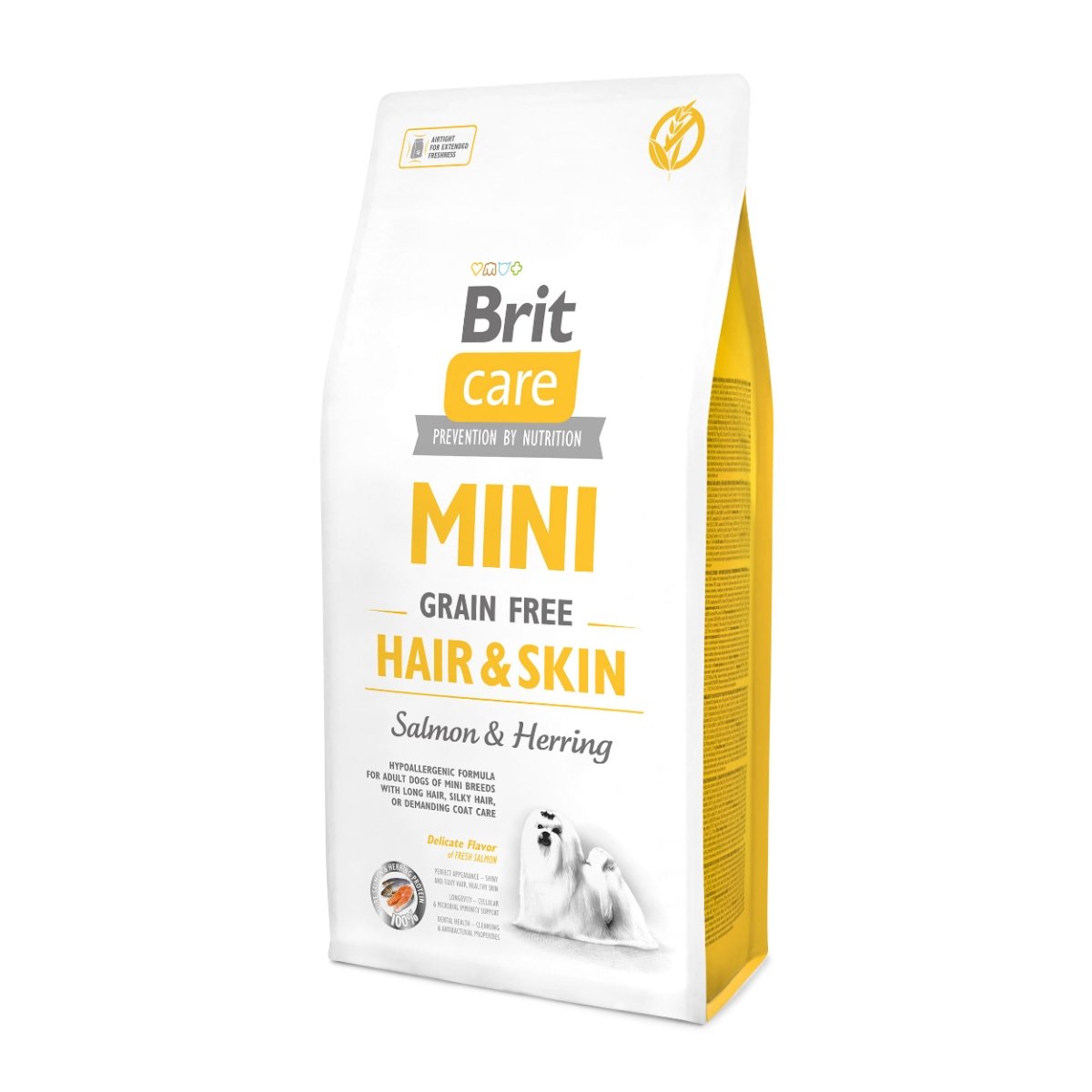 BRIT Care Mini Hair & Skin Adult, XS-S, Somon, hrană uscată fără cereale câini, piele și blană, 7kg - poza 2