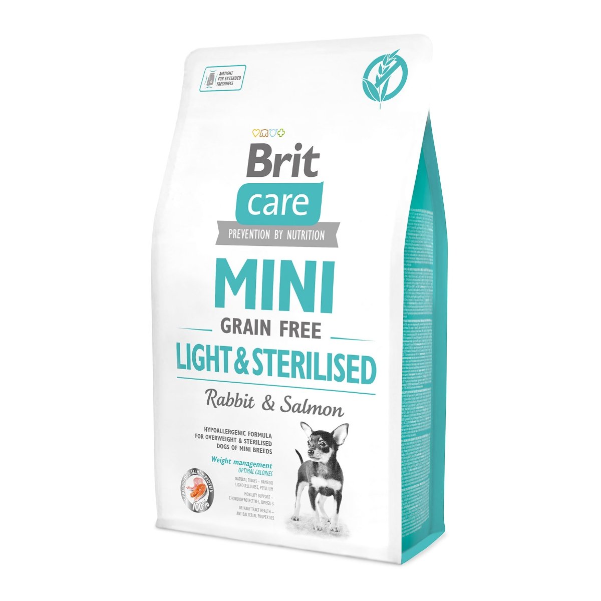 BRIT Care Mini Light & Sterilised, XS-S, Iepure, hrană uscată fără cereale câini sterilizați, 2Kg - poza 2