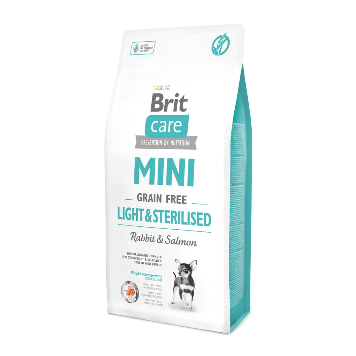 BRIT Care Mini Light & Sterilised, XS-S, Iepure, hrană uscată fără cereale câini sterilizați, 7Kg - poza 2