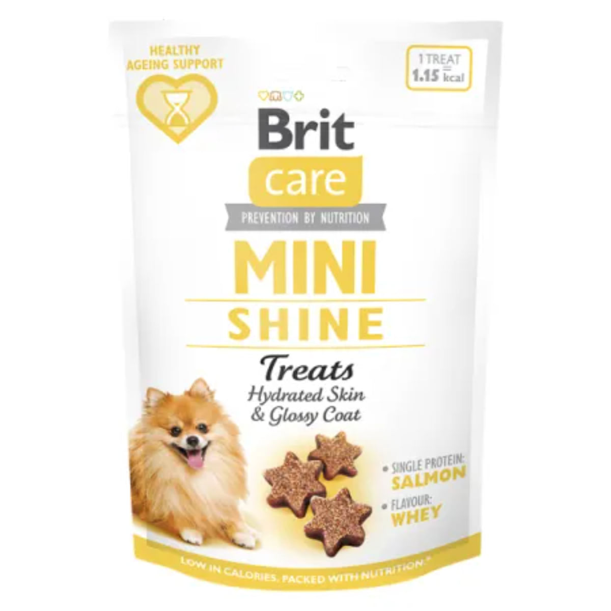 BRIT Care Mini Shine, XS-S, Somon, punguță recompense funcționale fără cereale câini, piele & blană, 50g - poza 1