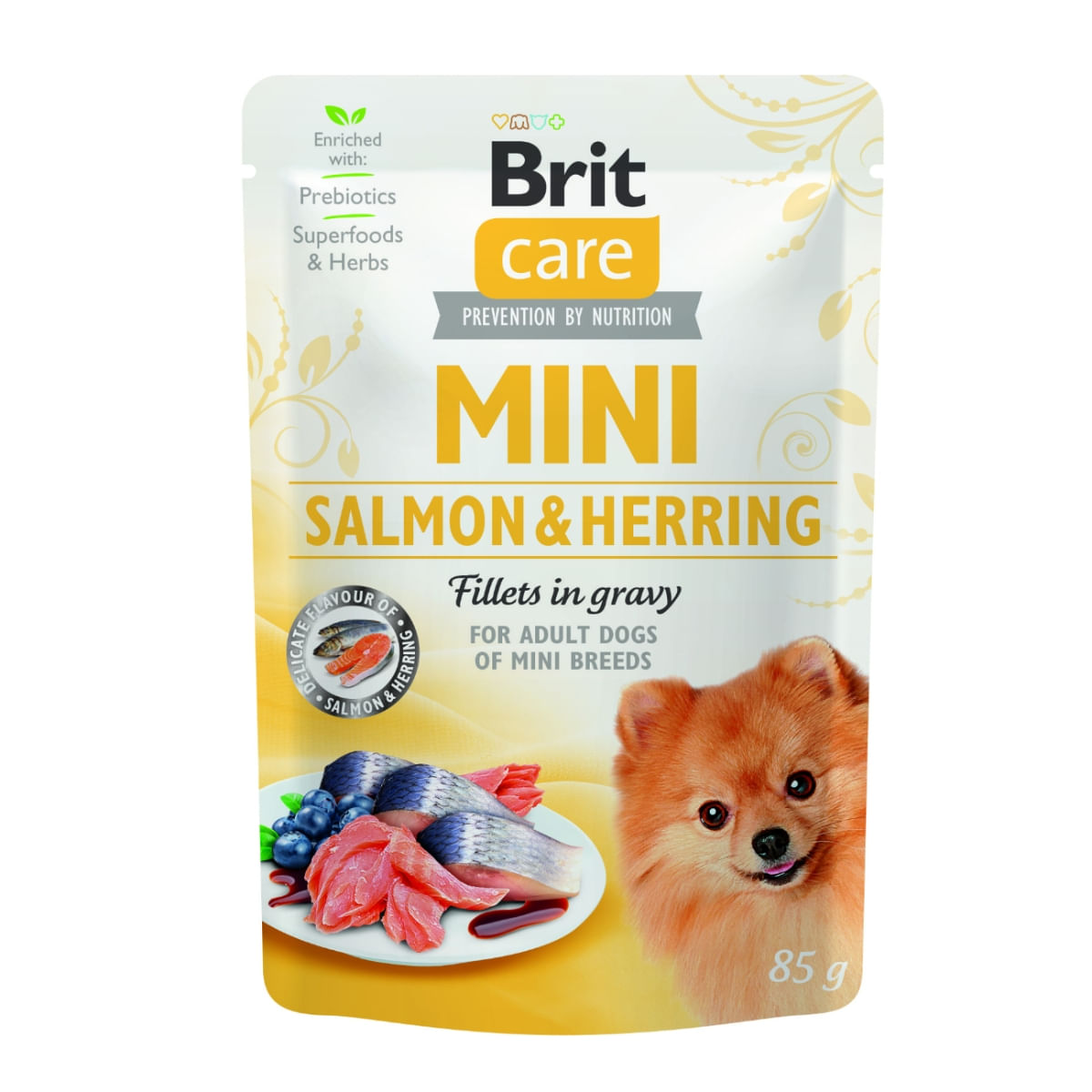 BRIT Care Mini Sterilised, XS-S, File Somon și Herring, hrană umedă câini sterilizați, (în sos) BRIT Care Mini Sterilised, XS-S, File Somon și Herring, plic hrană umedă câini sterilizați, (în sos), 85g - poza 2