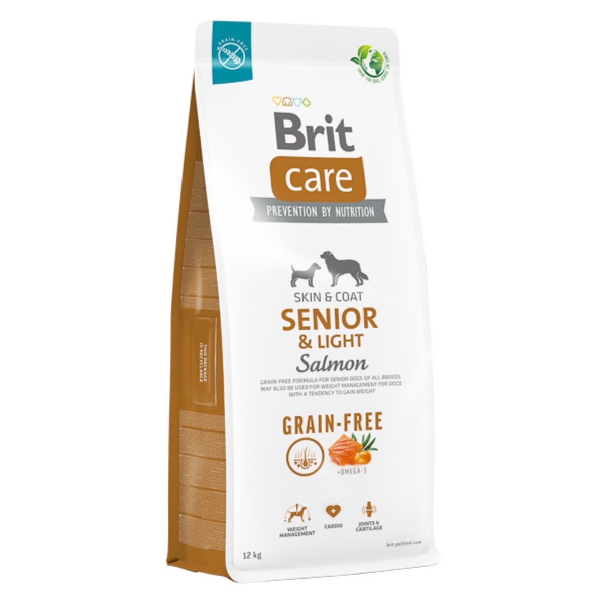 BRIT Care Senior & Light, XS-XL, Somon, hrană uscată fără cereale câini senior, obezitate, 12kg - poza 2