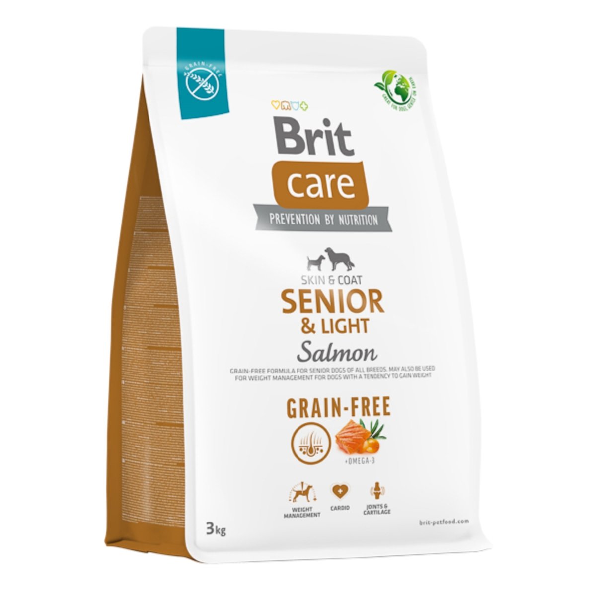 BRIT Care Senior & Light, XS-XL, Somon, hrană uscată fără cereale câini senior, obezitate, 3kg - poza 1