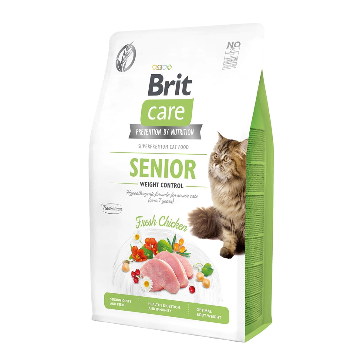 BRIT Care Senior Weight Control, Pui, hrană uscată fără cerele pisici senior, managementul greutății, 7kg - poza 2