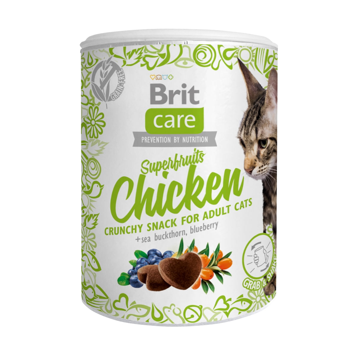 BRIT Care Snack Superfruits, Pui și Cătină, recompense fără cereale pisici, 100g - poza 1