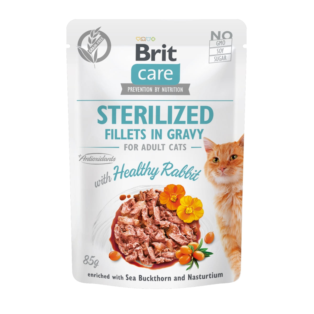 BRIT Care Sterilized Fillets In Gravy, Iepure, plic hrană umedă fără cereale pisici sterilizate, (în sos), 85g - poza 1