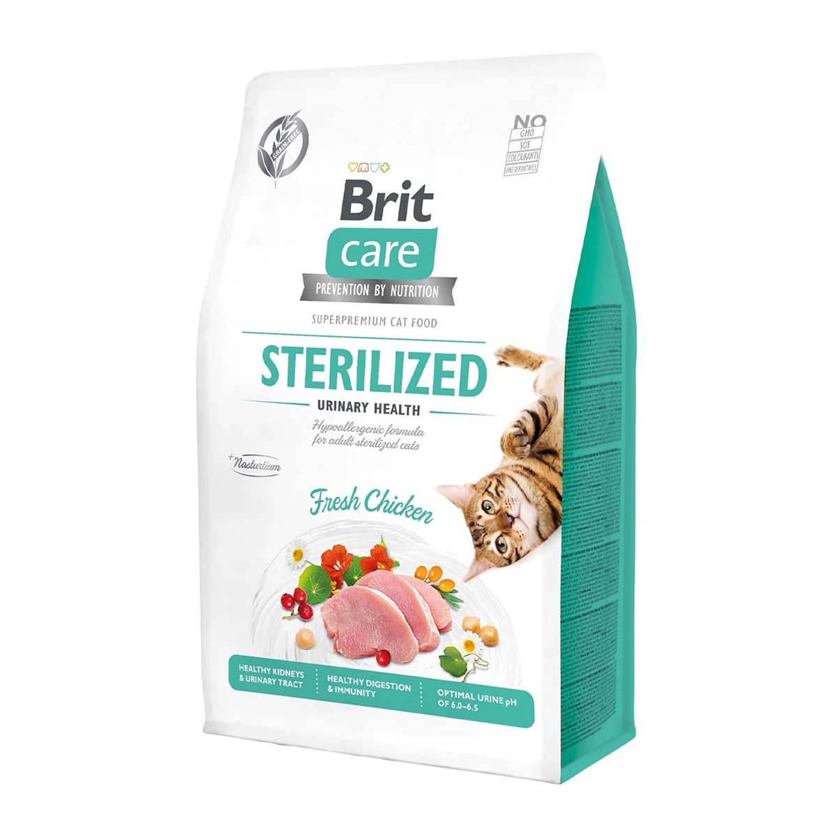 BRIT Care Sterilized Urinary Health, Pui, hrană uscată fără cereale pisici sterilizate, sensibilități urinare, 2kg - poza 1