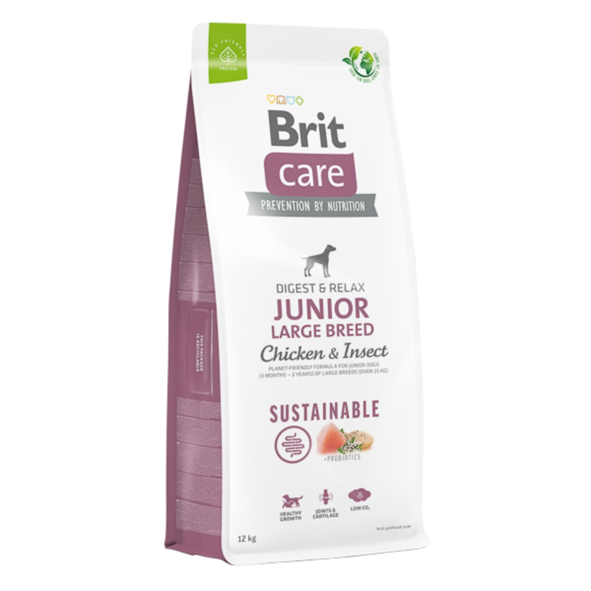 BRIT Care Sustainable, Digest & Relax, L-XL, Pui și Insecte, hrană uscată câini junior, sistem digestiv BRIT Care Sustainable Junior Large Breed, L-XL, Pui și Insecte, hrană uscată câini junior, sistem digestiv, 12kg - poza 2