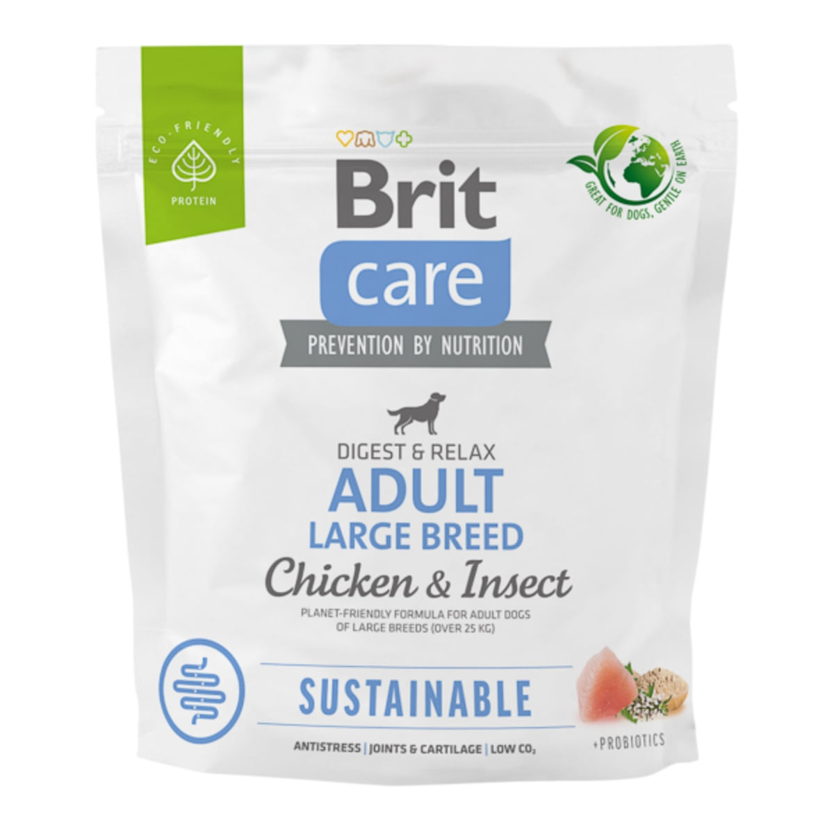 BRIT Care Sustainable, Digest & Relax, L-XL, Pui și Insecte, hrană uscată câini, sistem digestiv BRIT Care Sustainable Adult Large Breed, L-XL, Pui și Insecte, hrană uscată câini, sistem digestiv, 1kg - poza 2