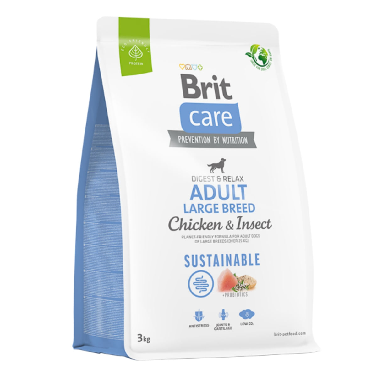 BRIT Care Sustainable, Digest & Relax, L-XL, Pui și Insecte, hrană uscată câini, sistem digestiv BRIT Care Sustainable Adult Large Breed, L-XL, Pui și Insecte, hrană uscată câini, sistem digestiv, 3kg - poza 1