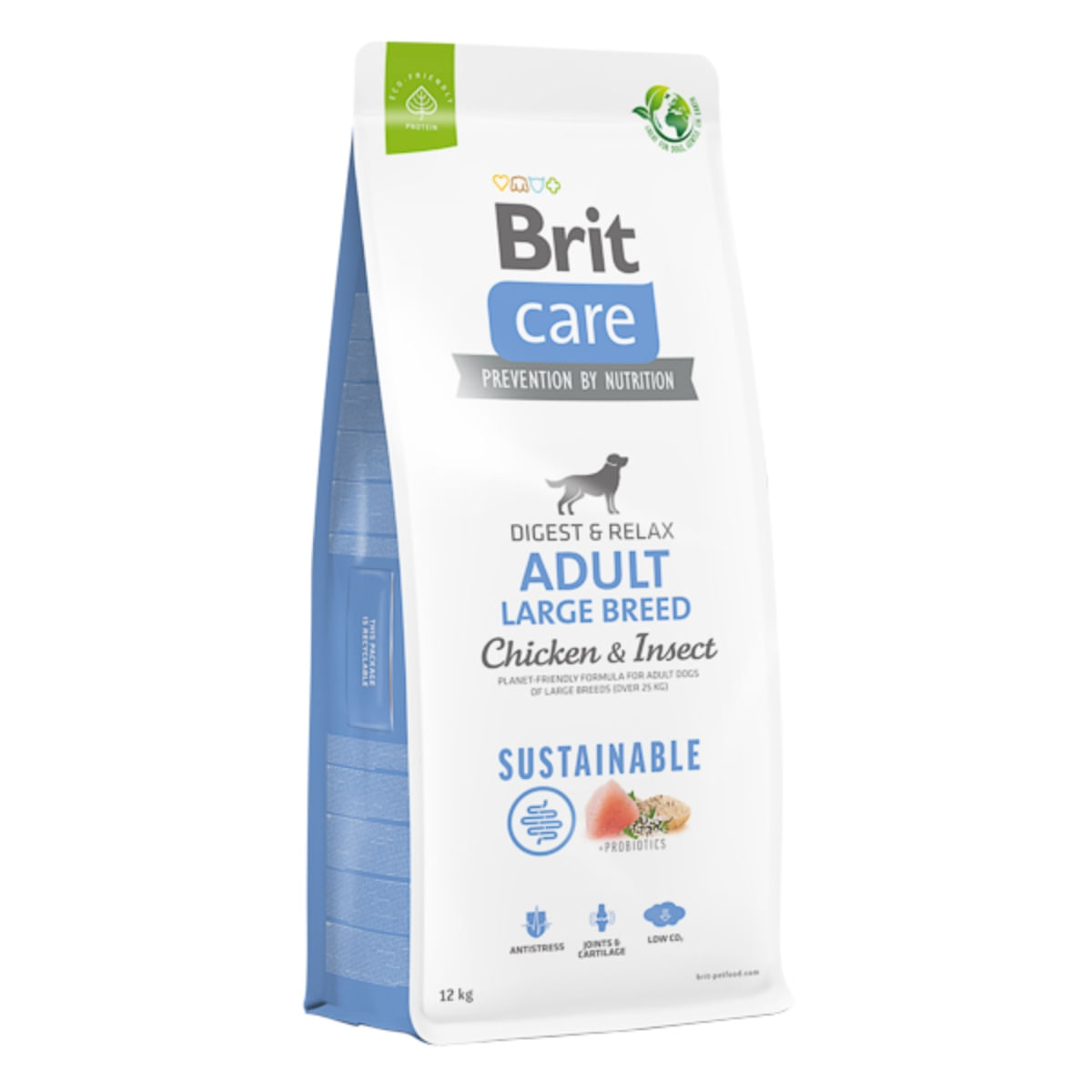 BRIT Care Sustainable, Digest & Relax, L-XL, Pui și Insecte, hrană uscată câini, sistem digestiv BRIT Care Sustainable Adult Large Breed, L-XL, Pui și Insecte, hrană uscată câini, sistem digestiv, 12kg - poza 2