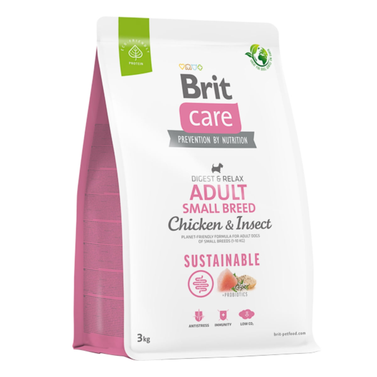 BRIT Care Sustainable, Digest & Relax, XS-S, Pui și Insecte, hrană uscată câini, sistem digestiv BRIT Care Sustainable Adult Small Breed, XS-S, Pui și Insecte, hrană uscată câini, sistem digestiv, 3kg - poza 1