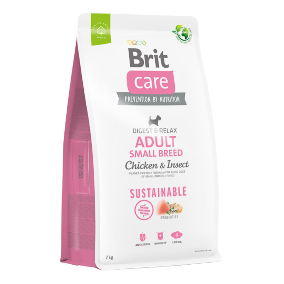 BRIT Care Sustainable, Digest & Relax, XS-S, Pui și Insecte, hrană uscată câini, sistem digestiv BRIT Care Sustainable Adult Small Breed, XS-S, Pui și Insecte, hrană uscată câini, sistem digestiv, 7kg - poza 1