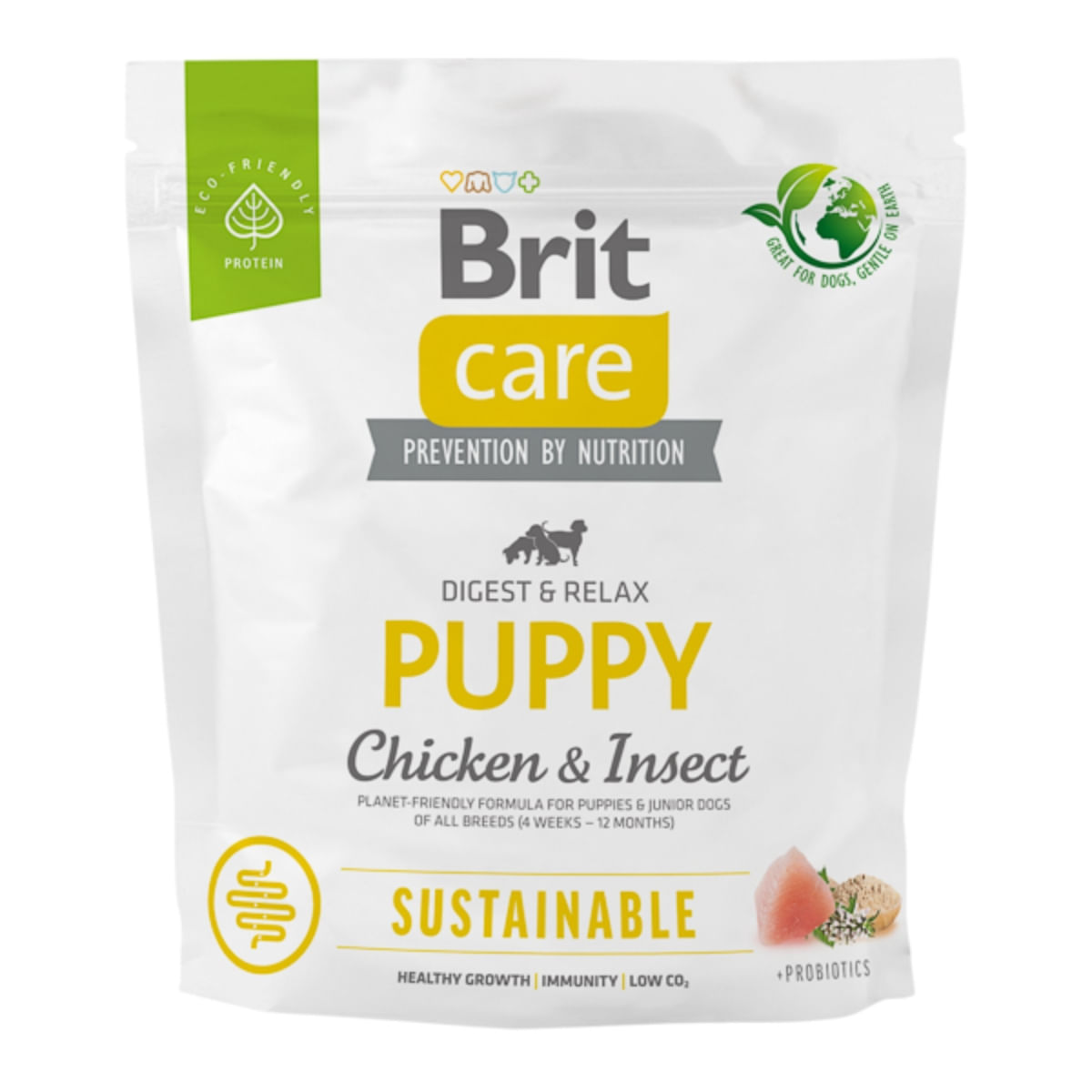 BRIT Care Sustainable, Digest & Relax, XS-XL, Pui și Insecte, hrană uscată câini junior, sistem digestiv BRIT Care Sustainable Puppy, XS-XL, Pui și Insecte, hrană uscată câini junior, sistem digestiv, 1kg - poza 1