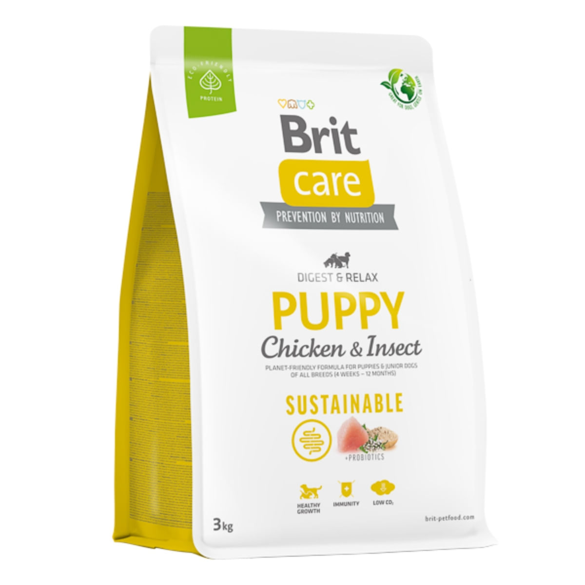BRIT Care Sustainable, Digest & Relax, XS-XL, Pui și Insecte, hrană uscată câini junior, sistem digestiv BRIT Care Sustainable Puppy, XS-XL, Pui și Insecte, hrană uscată câini junior, sistem digestiv, 3kg - poza 2