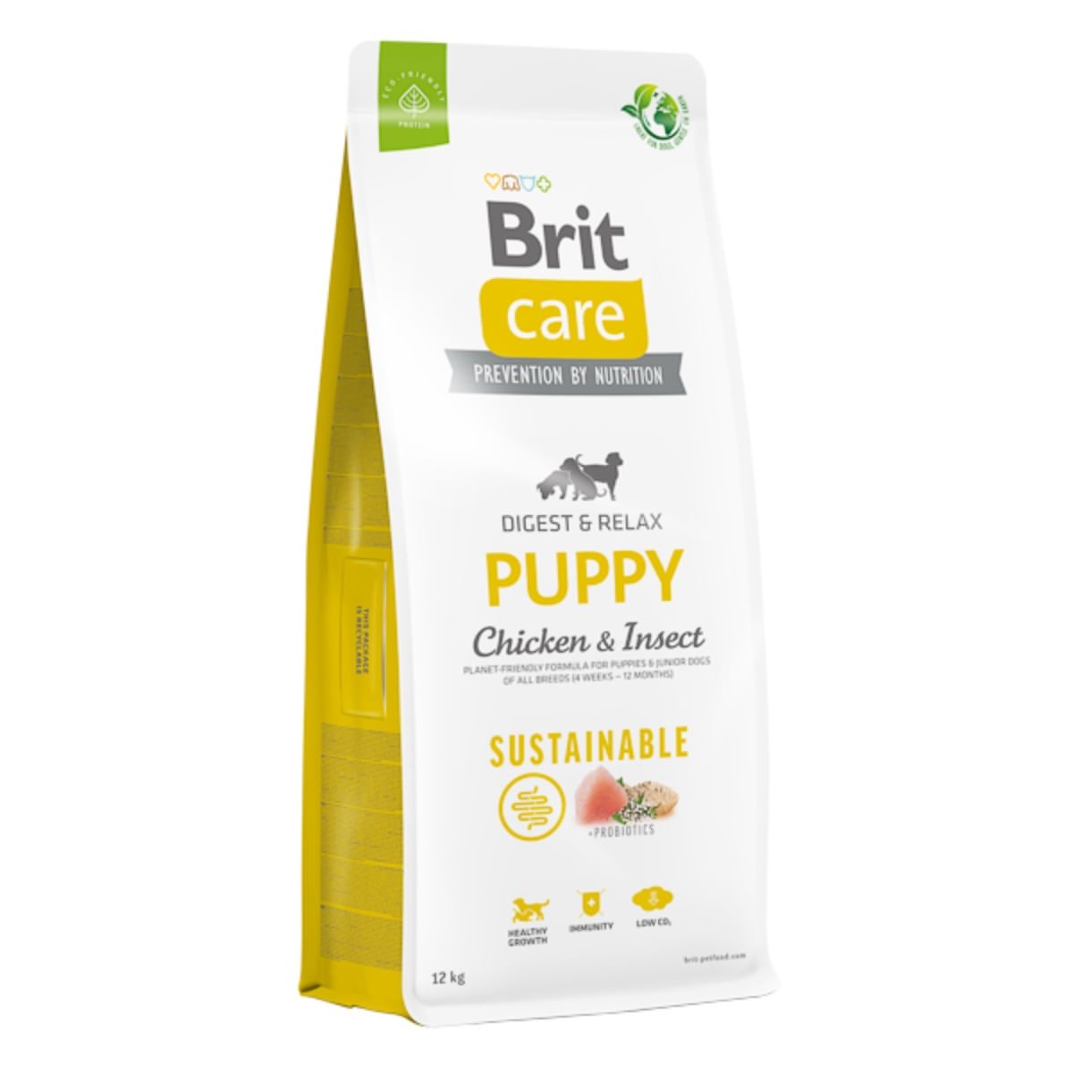 BRIT Care Sustainable, Digest & Relax, XS-XL, Pui și Insecte, hrană uscată câini junior, sistem digestiv BRIT Care Sustainable Puppy, XS-XL, Pui și Insecte, hrană uscată câini junior, sistem digestiv, 12kg - poza 1