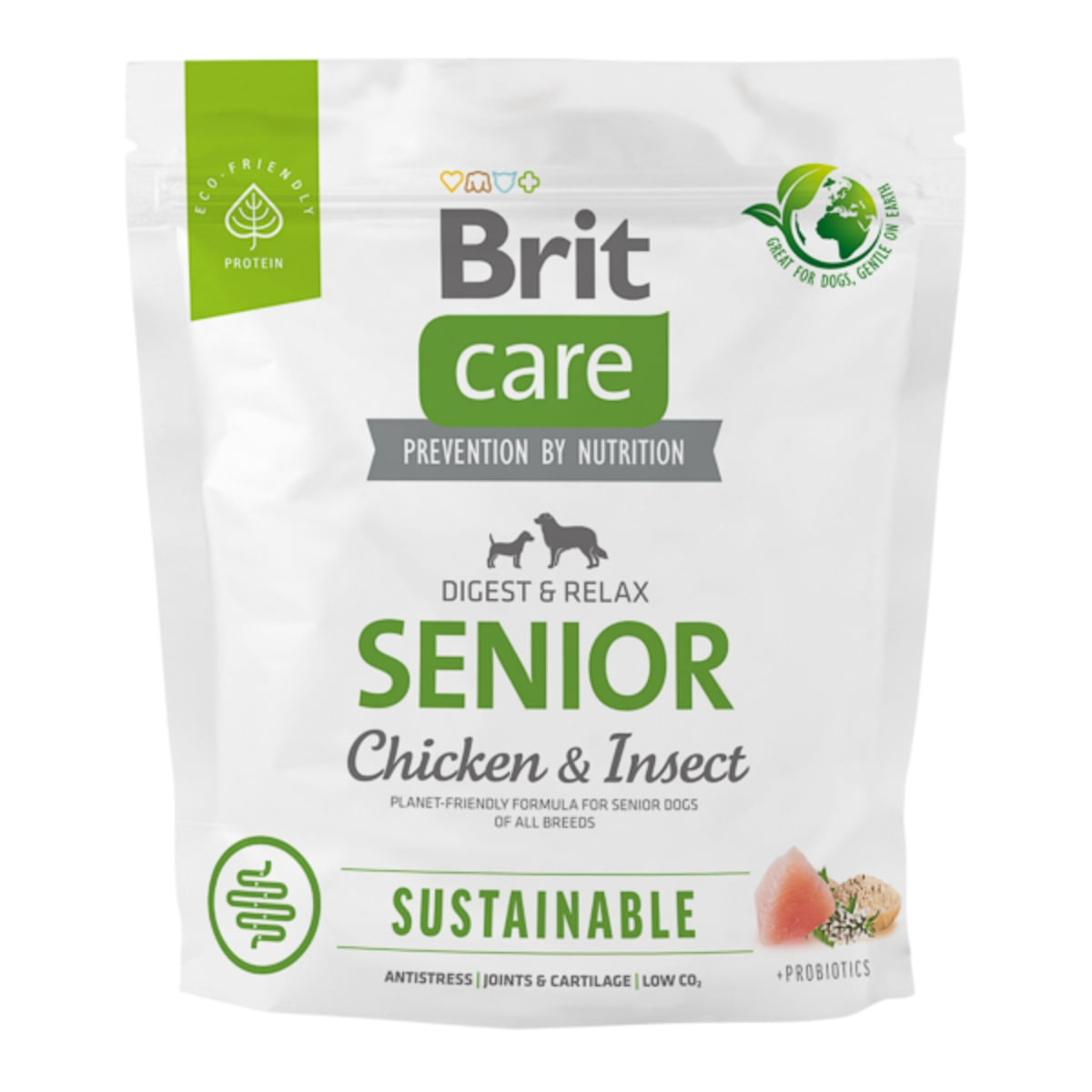 BRIT Care Sustainable, Digest & Relax, XS-XL, Pui și Insecte, hrană uscată câini senior, sistem digestiv BRIT Care Sustainable Senior, XS-XL, Pui și Insecte, hrană uscată câini senior, sistem digestiv, 1kg - poza 1