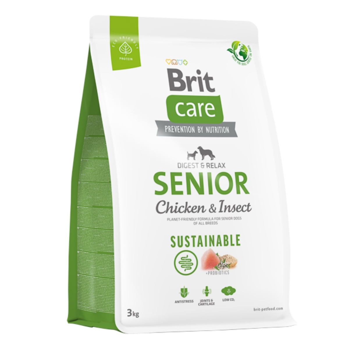 BRIT Care Sustainable, Digest & Relax, XS-XL, Pui și Insecte, hrană uscată câini senior, sistem digestiv BRIT Care Sustainable Senior, XS-XL, Pui și Insecte, hrană uscată câini senior, sistem digestiv, 3kg - poza 2