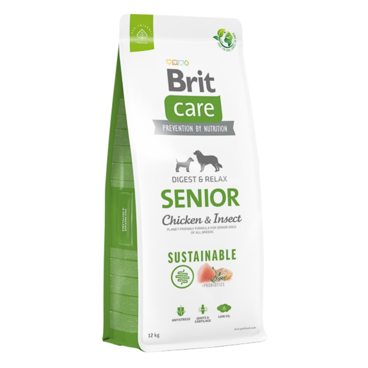 BRIT Care Sustainable, Digest & Relax, XS-XL, Pui și Insecte, hrană uscată câini senior, sistem digestiv BRIT Care Sustainable Senior, XS-XL, Pui și Insecte, hrană uscată câini senior, sistem digestiv, 12kg - poza 1