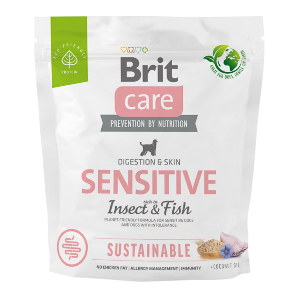 BRIT Care Sustainable Sensitive, XS-XL, Insecte și Pește, hrană uscată câini, piele & blană, sistem digestiv, 1kg - poza 1