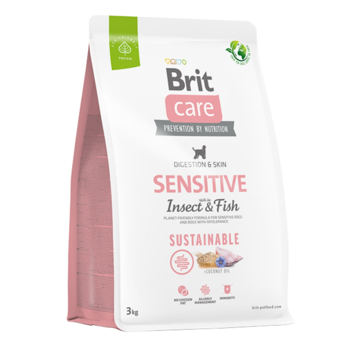 BRIT Care Sustainable Sensitive, XS-XL, Insecte și Pește, hrană uscată câini, piele & blană, sistem digestiv, 3kg - poza 1