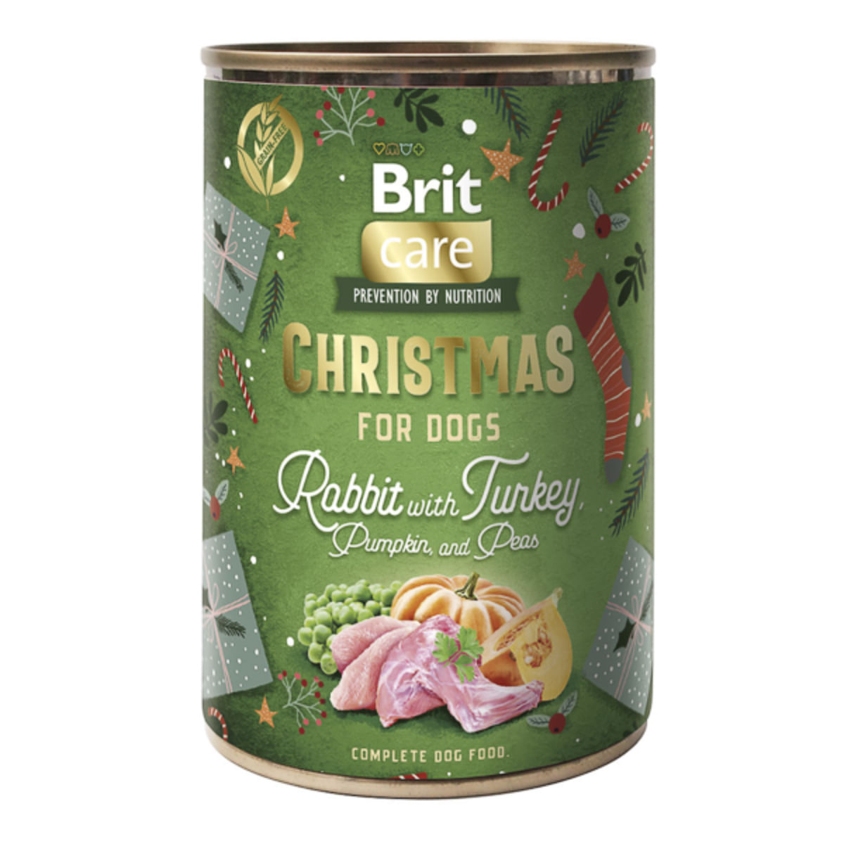 BRIT Christmas, XS-XL, Iepure și Curcan, conservă hrană umedă fără cereale câini, (pate), 400g - poza 2