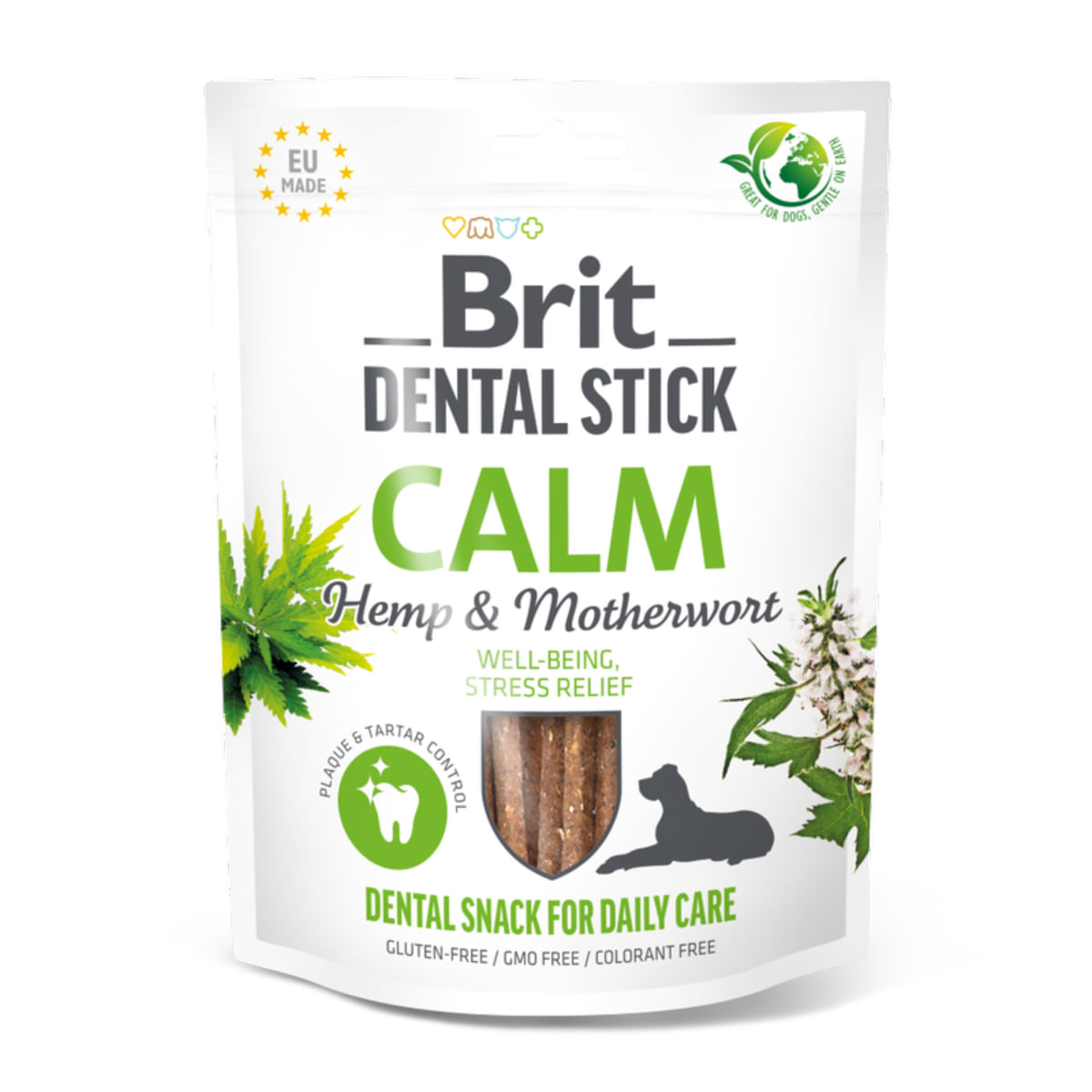 BRIT Dental Stick Calm Hemp&Talpa gâştei, XS-XL, punguță recompense funcționale câini, sistem nervos & calmante, 120g - poza 2