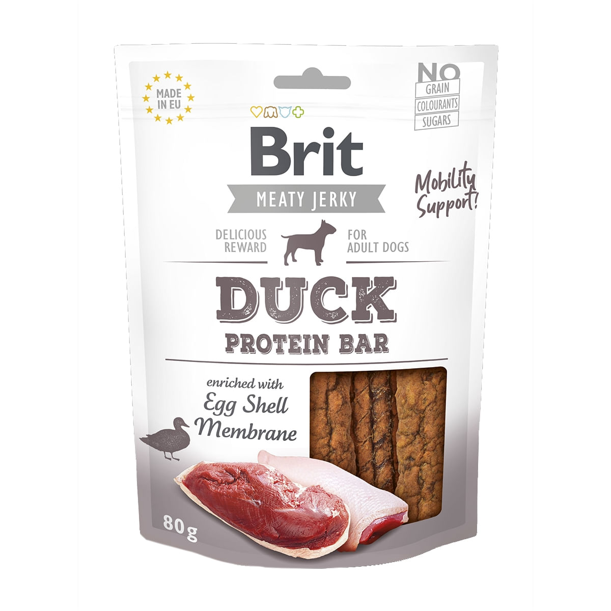 BRIT Jerky Duck Protein Bar, recompense câini, Batoane proteice Rață, 80g - poza 1