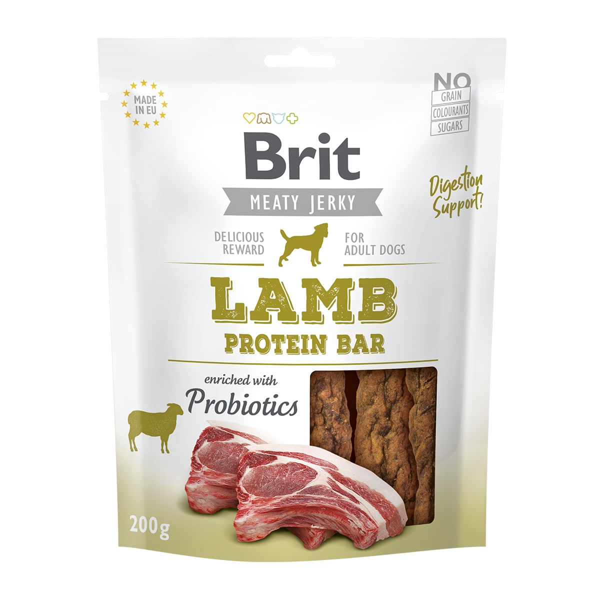 BRIT Jerky Lamb Protein Bar, recompense câini, Batoane proteice Miel, 200g - poza 2