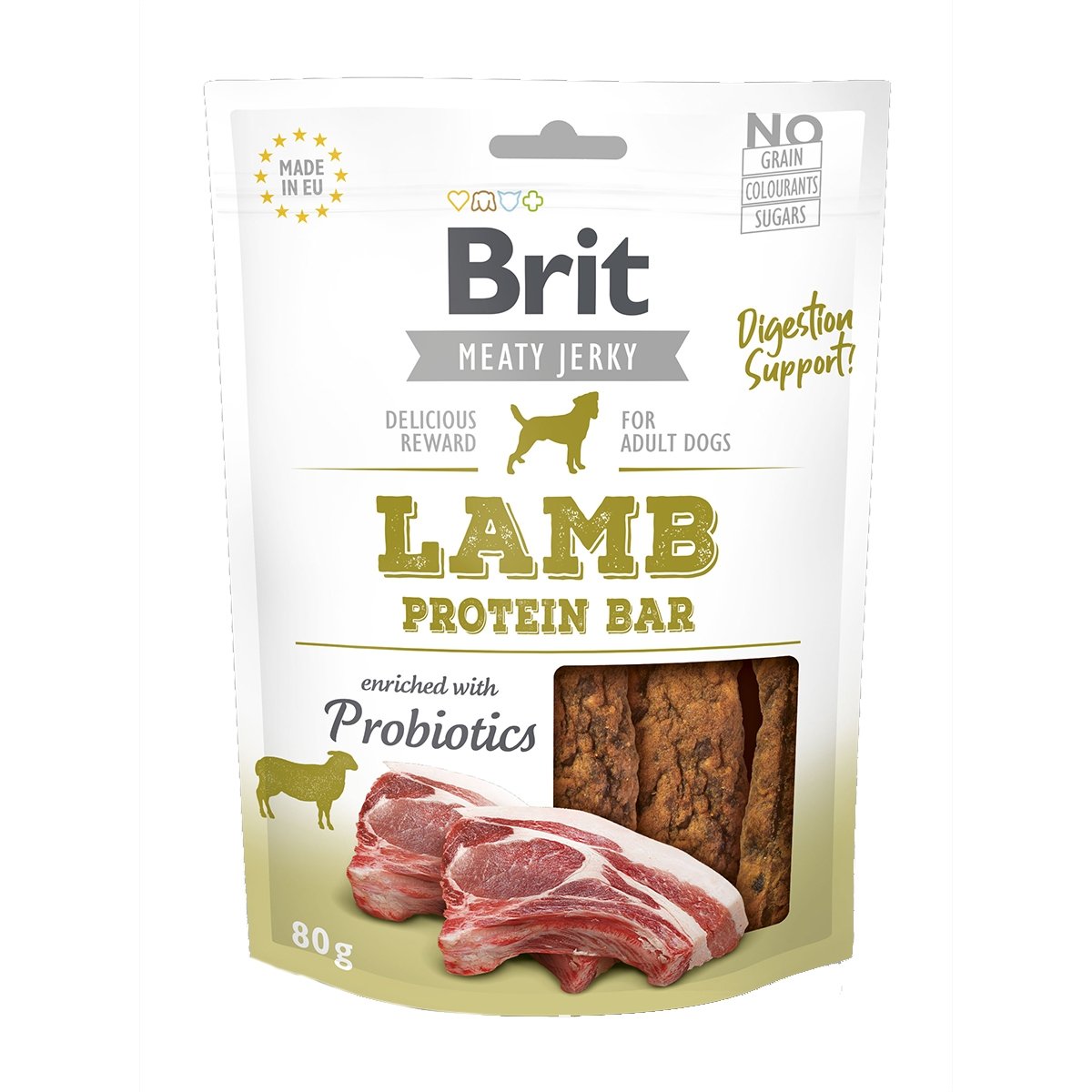 BRIT Jerky Lamb Protein Bar, recompense câini, Batoane proteice Miel, 80g - poza 2