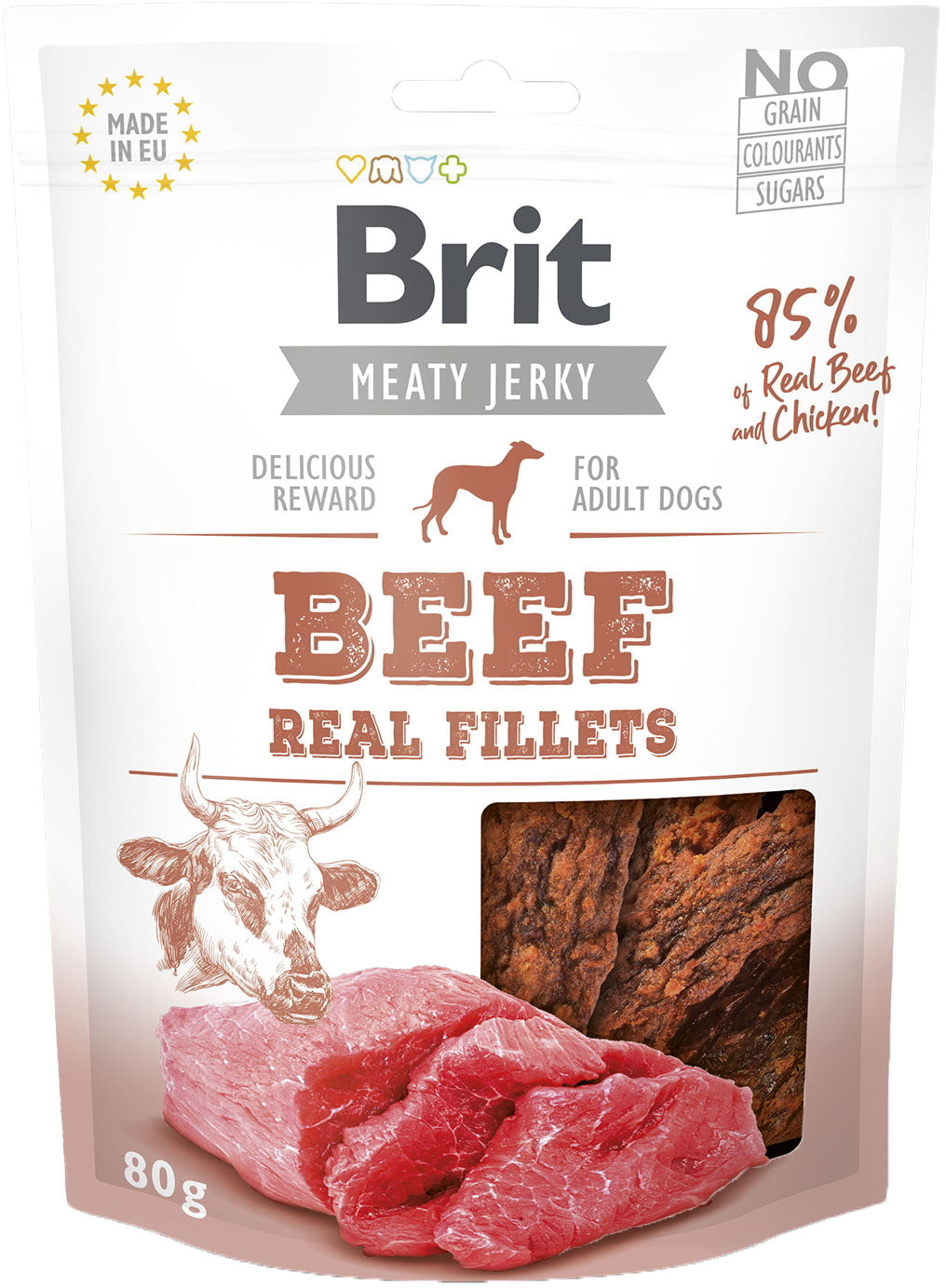 BRIT Jerky Recompensă pentru câini, File de Vită şi Pui