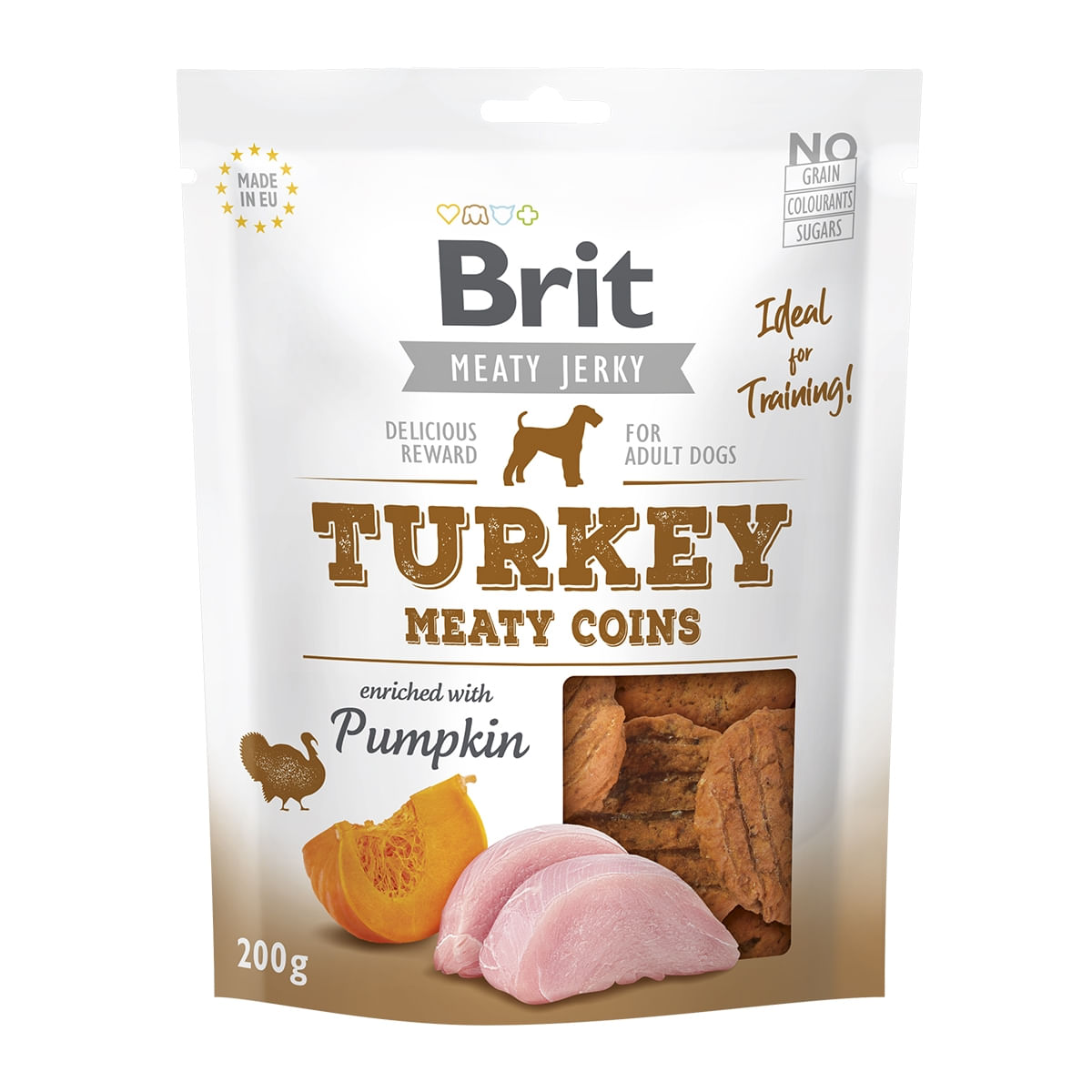 BRIT Jerky Turkey Meaty Coins, recompense câini, Rondele carne Curcan, 200 g - poza 1