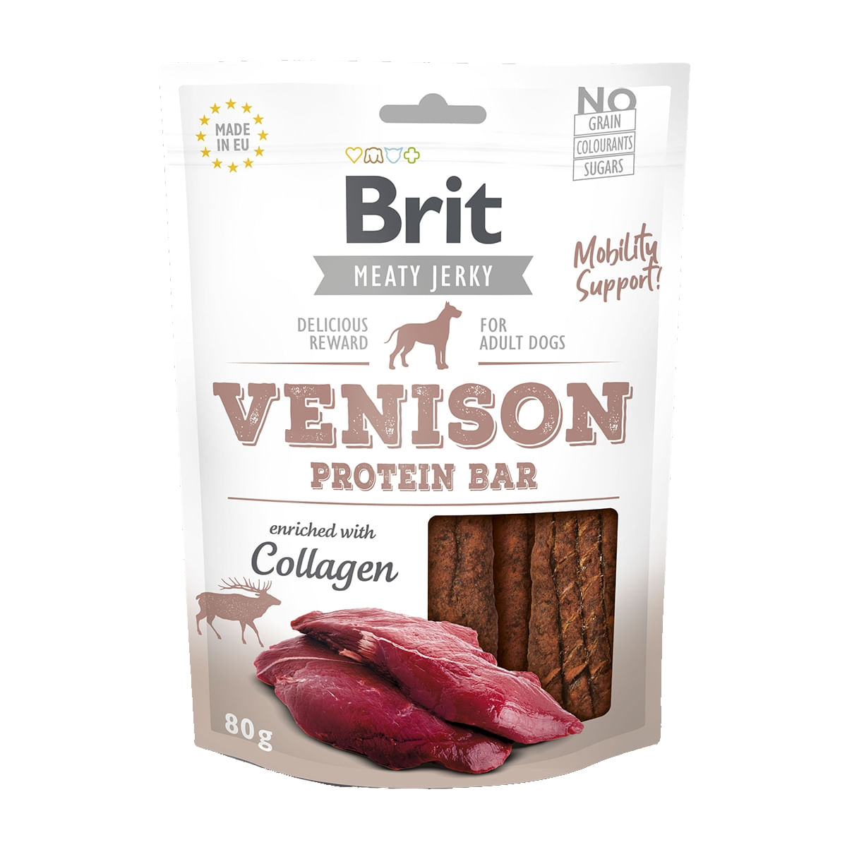 BRIT Jerky Venison Protein Bar, recompense câini, Batoane proteice Vânat, 80g - poza 2