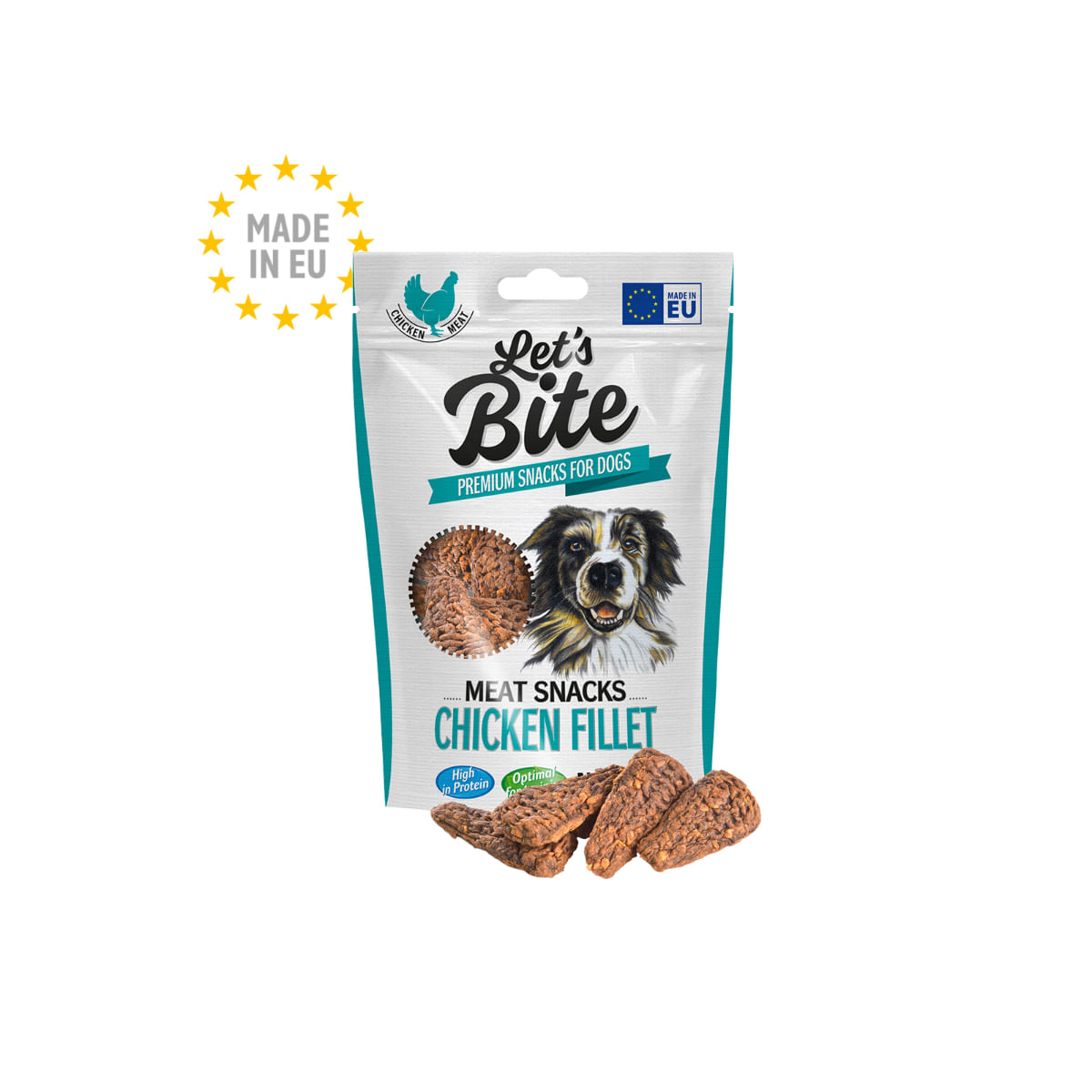 BRIT Let's Bite Meat Snacks Chicken Fillet, XS-XL, Pui, punguță, resigilabil recompense fără cereale câini BRIT Let's Bite Meat Snacks Chicken Fillet, XS-XL, Pui, punguță recompense fără cereale câini, 80g - poza 2