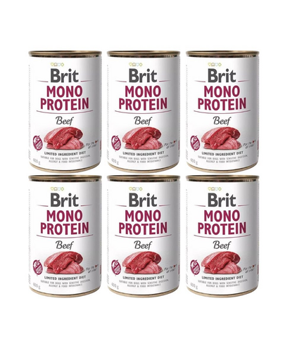 BRIT Mono Protein Beef 6x400 g alimente caini monoproteice din carne de vita