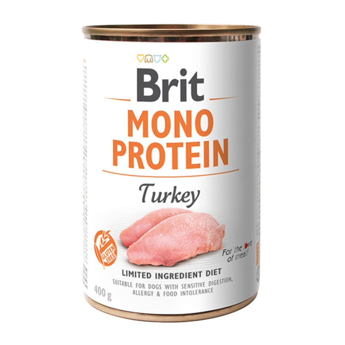 BRIT Mono Protein, Curcan, conservă hrană umedă monoproteică fără cereale câini, (pate), 400g - poza 3