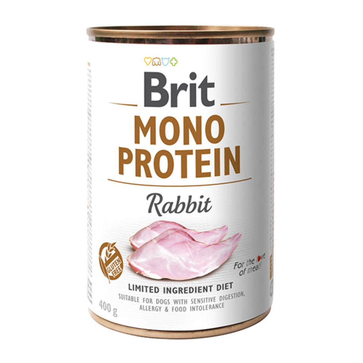 BRIT Mono Protein, Iepure, conservă hrană umedă monoproteică fără cereale câini, (pate), 400g - poza 1