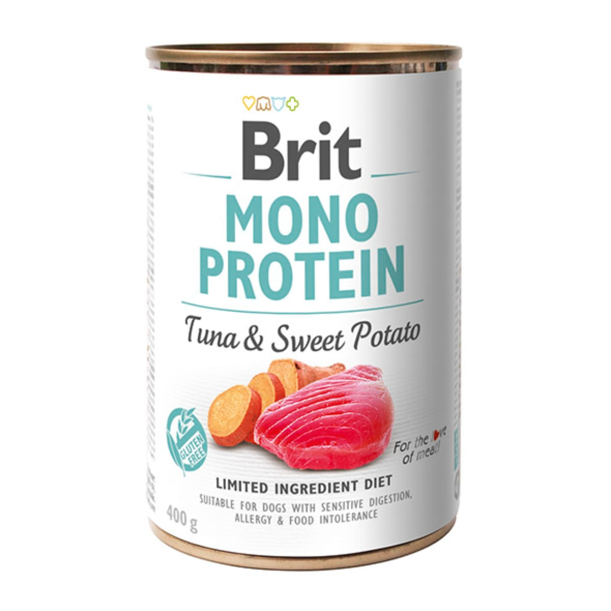 BRIT Mono Protein, Ton cu Cartof dulce, conservă hrană umedă monoproteică fără cereale câini, (pate), 400g - poza 1
